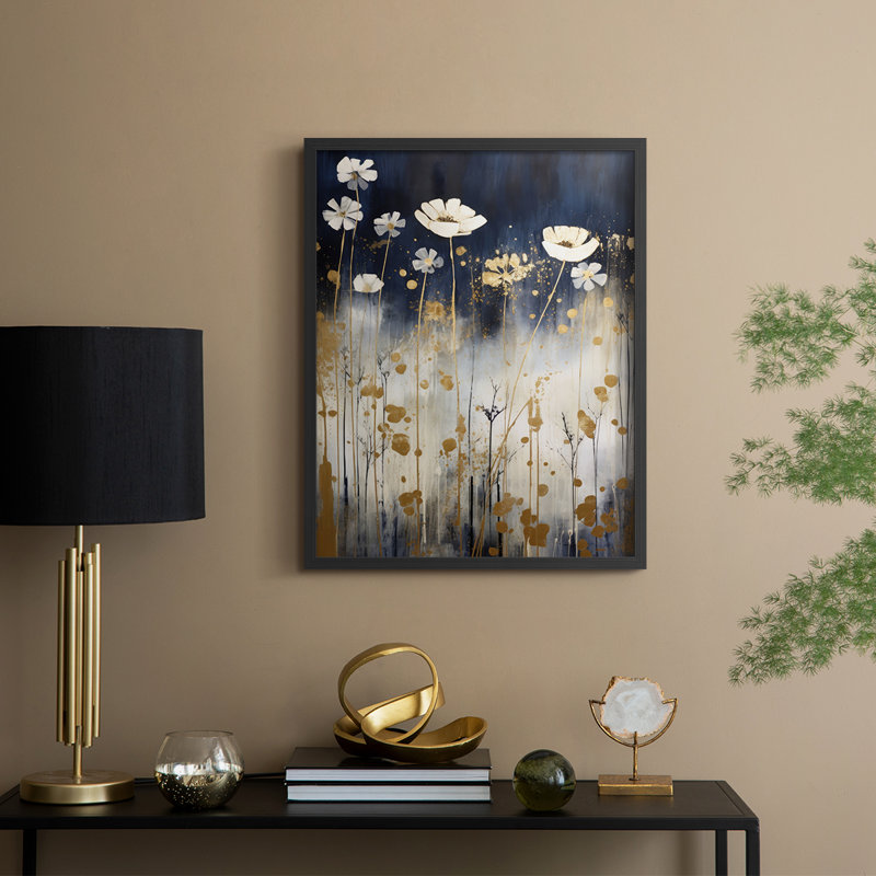 FLORAL Series CCCCXC III - Impression encadrée de qualité supérieure - Prêt à être accroché - Aucun clou requis