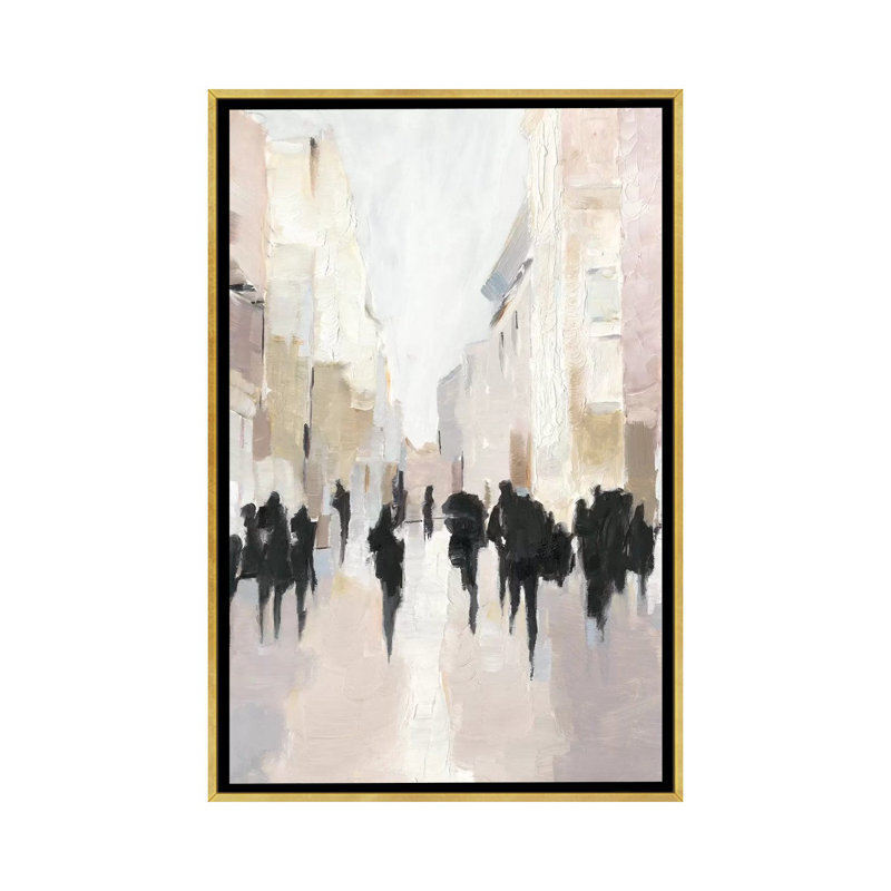 Reproduction d’art, "passing Rain I" par Ethan Harper, H 48 po x l 32 po x P 1,5 po, Toile encadrée d'or, Pas de tapis