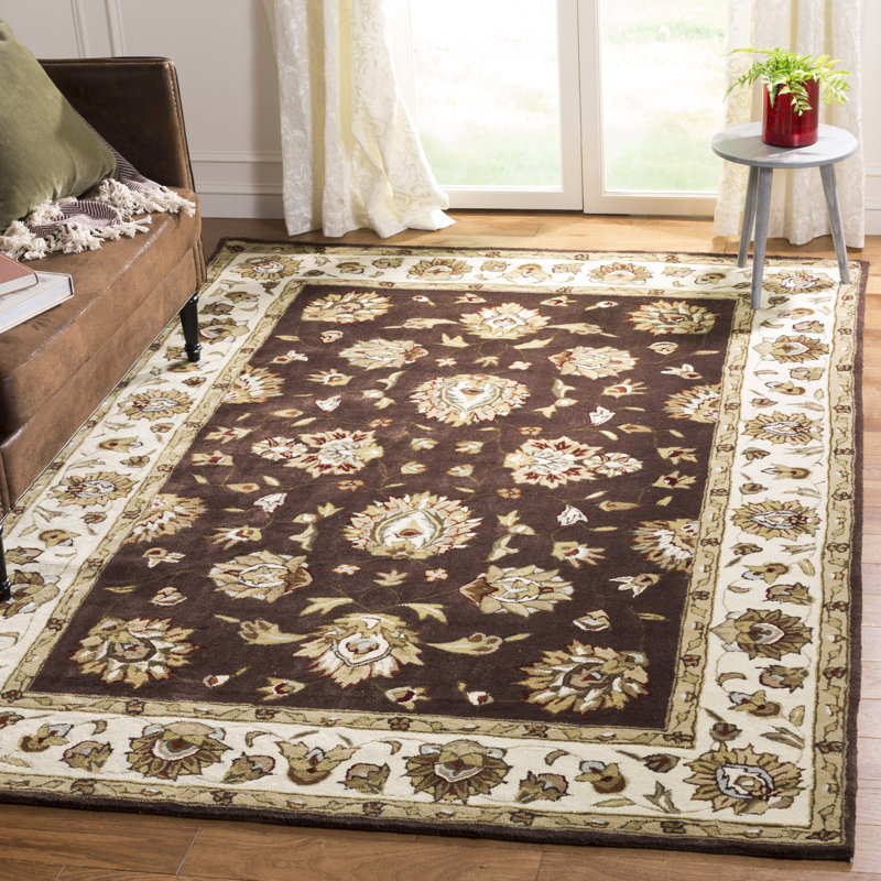Tapis brun / ivoire Cloverdale, Rectangle 4 pi x 6 pi