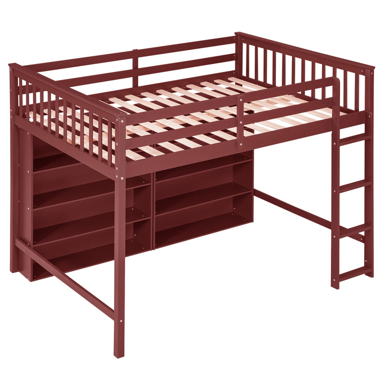 Lit mezzanine pour enfants Imberly, Double, Rouge