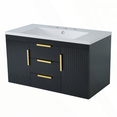 Meuble-lavabo mural 36 po avec lavabo en résine