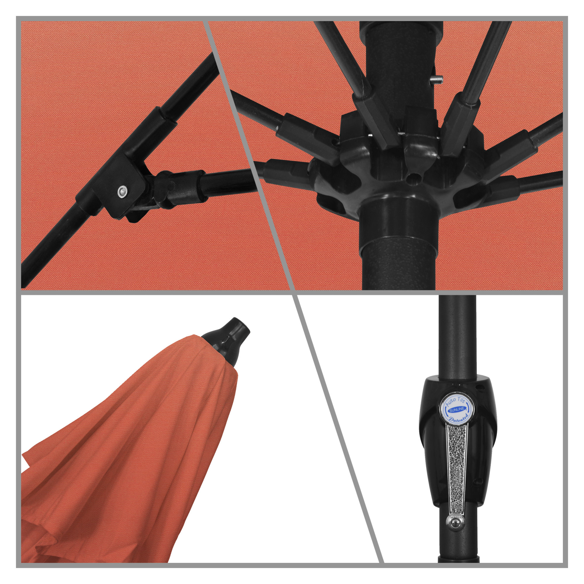 Gino 7.5' Market Sunbrella Umbrella, Canvas Melon Sunbrella® Canvas