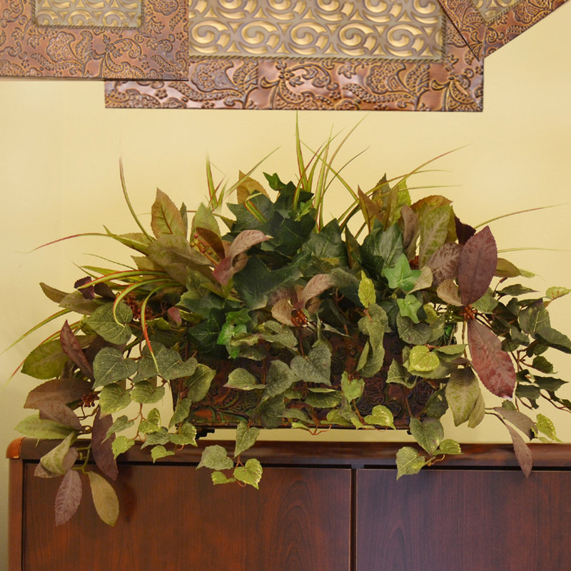 14'' Faux Ivy Plant in Metal Planter