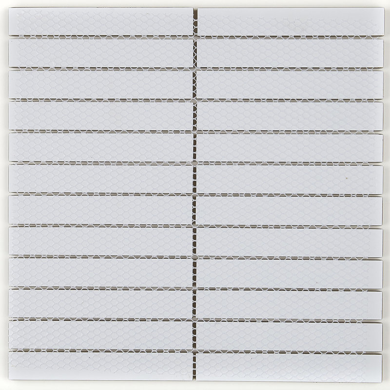 Geneva 1" x 6" Glass Random Mosaic Wall Tile, Silver Mink