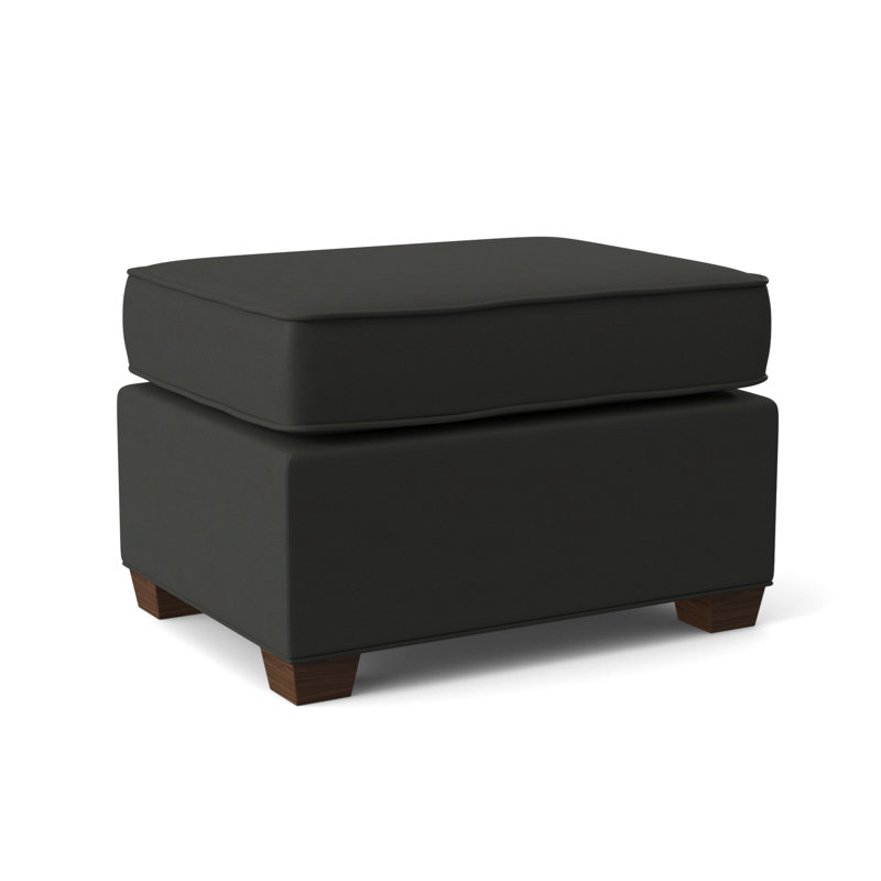Finn 26" Wide Rectangle Standard Ottoman, Montana Walnut, Dillon Black
