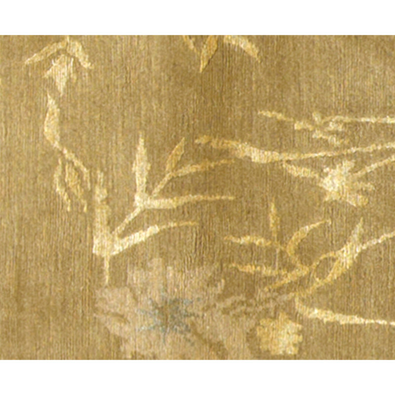 Hand Knotted Area Rug in Straw NAnd Ivory