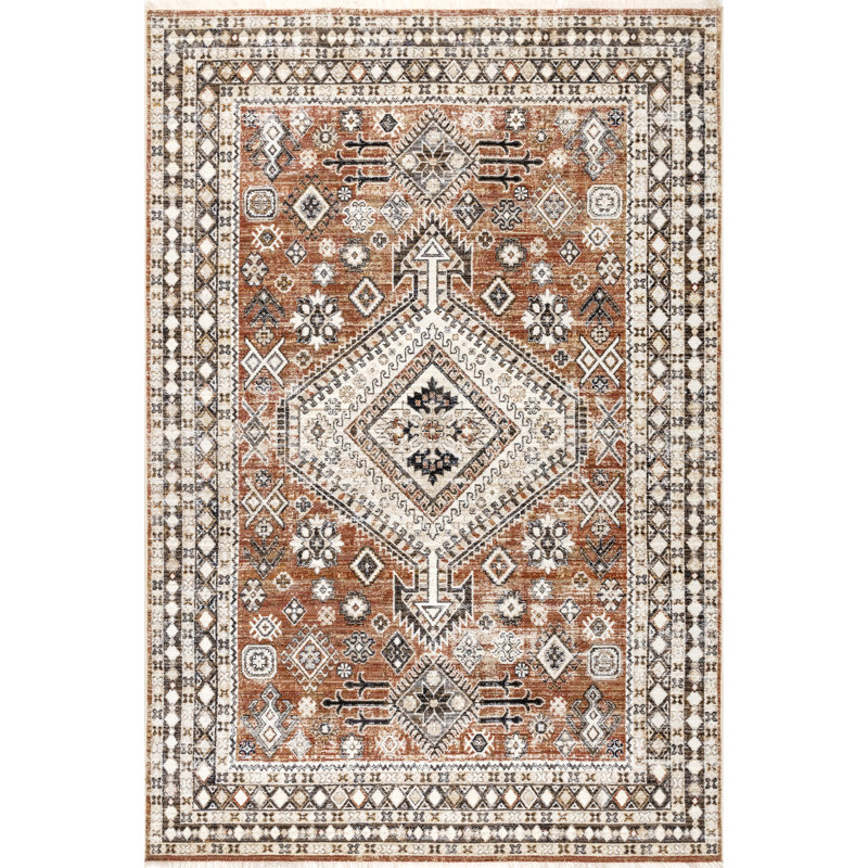Amiaha Oriental Rust Area Rug, Rectangle 9' x 12'