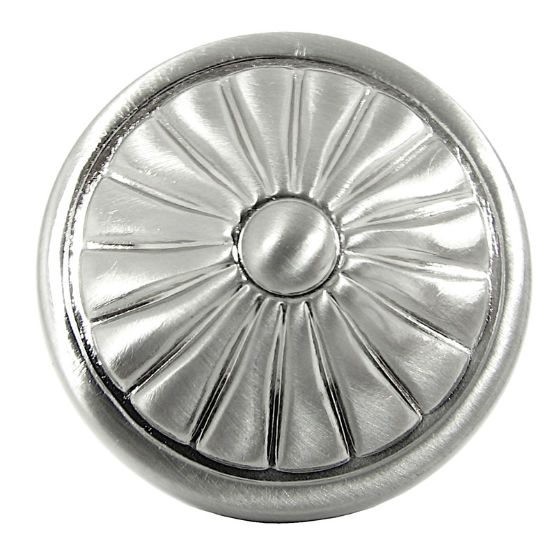 Darlington Round Satin Nickel Cabinet Knob with Mounting Hardware