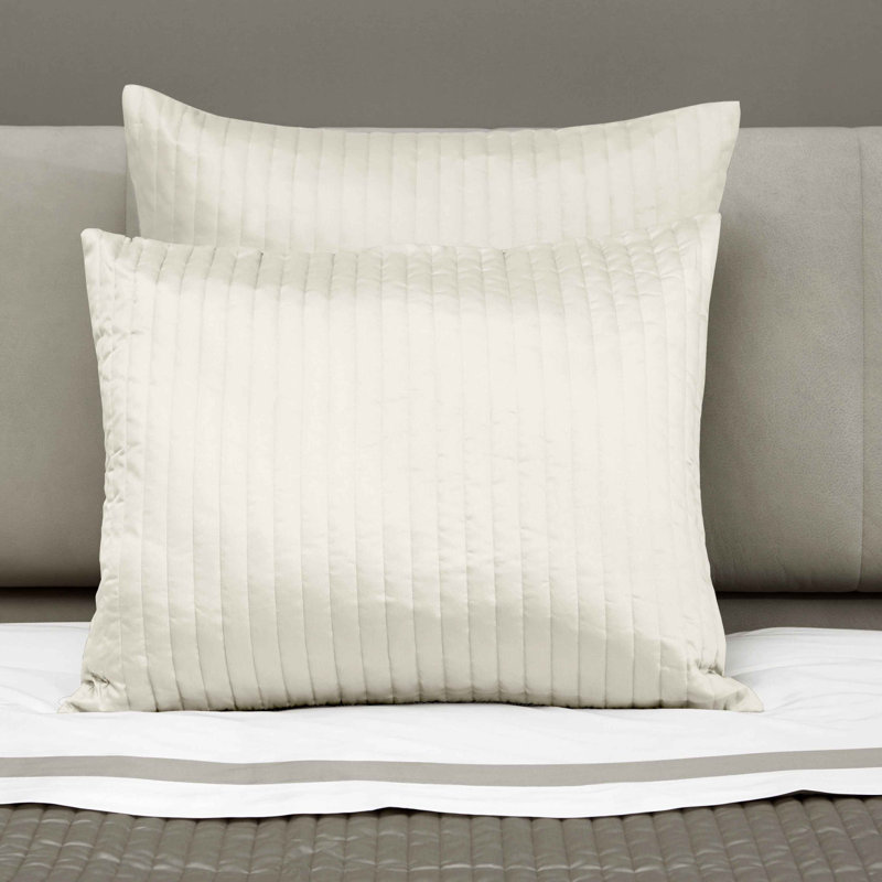 Siena Channel 100% Cotton Zipper Sham, Queen Sham, Ivory