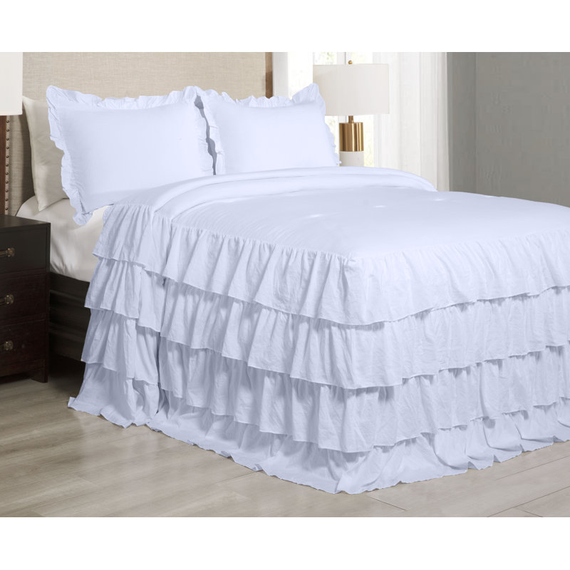 Polyester Coverlet, Twin Bedspread + 1 Standard Sham, White