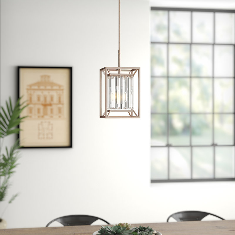 Luminaire suspendu carré à 1 lumière Syracuse, Platine vieilli