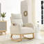 Chaise berçante moderne à accoudoirs de salon à haut dossier avec deux poches latérales pour un usage relaxant et pratique