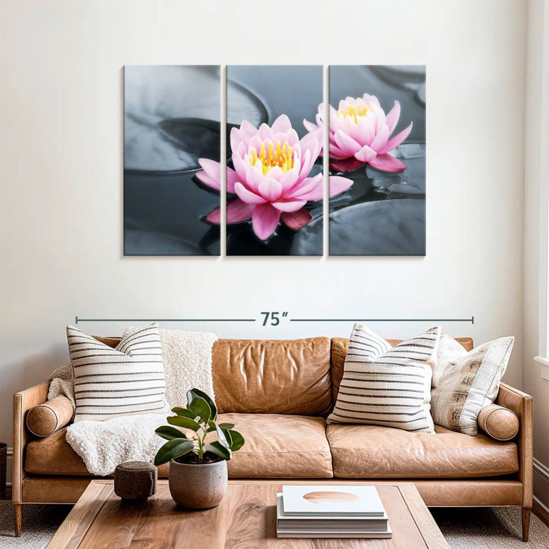 Harnek Pink Pop Lotus, 36" H x 57" W