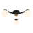 Ollins 3-Light Ceiling Light in Matte Black with Natural Brass