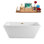 Baignoire de trempage autoportante en acrylique 60 "avec bonde et plateau en bambou Streamline