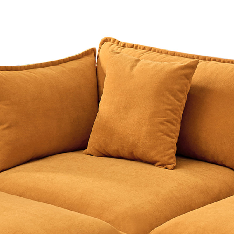 Canapé 110,2 po à trois places et repose-pieds en chenille 110,2 po, Chenille orange