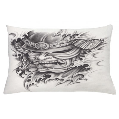 Kabuki Mask Indoor/Outdoor Lumbar Pillow Cover