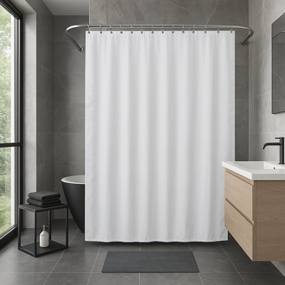 Extra Wide Shower Curtain Polyester + 16 Hooks