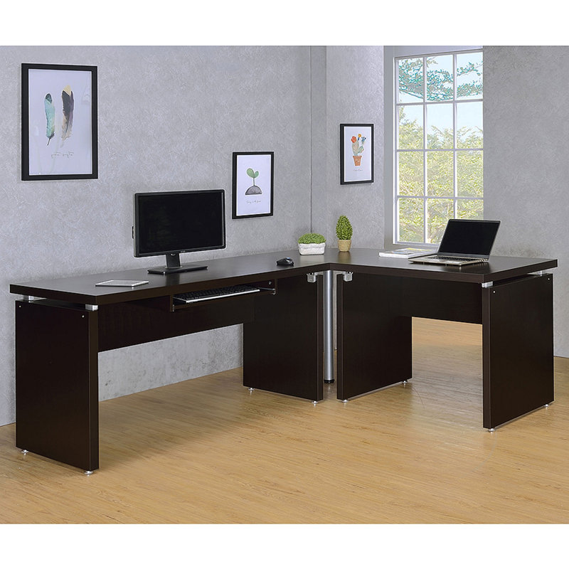 Bureau d'ordinateur en L Cappuccino