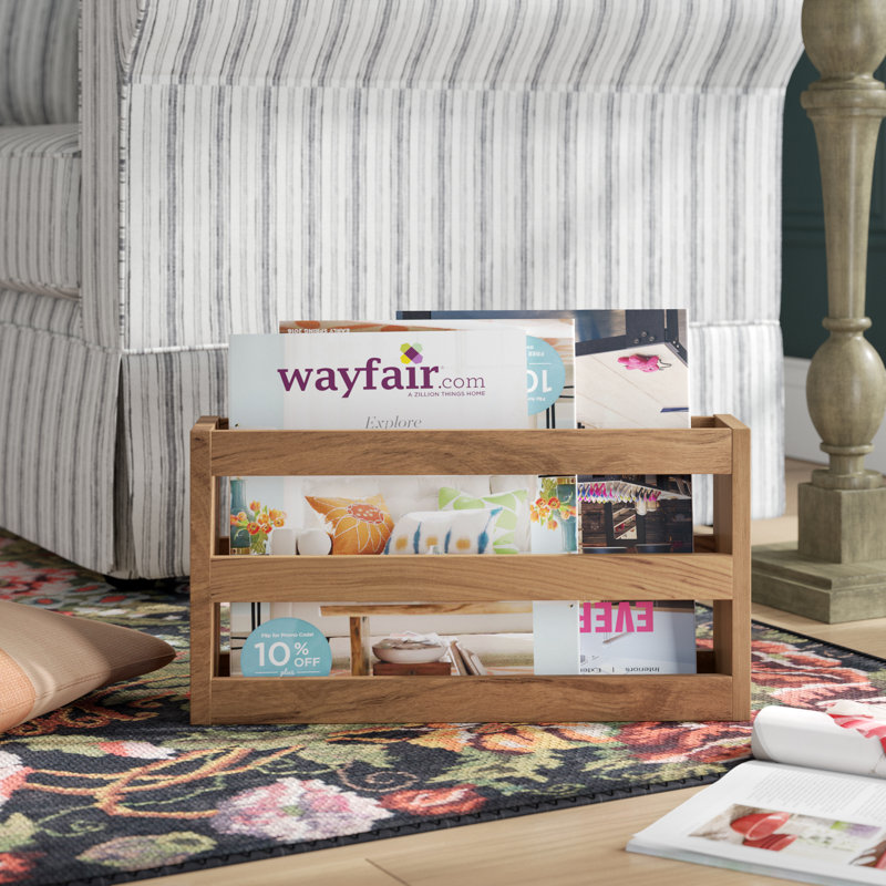 Tippett Solid Wood Free Standing Magazine Rack