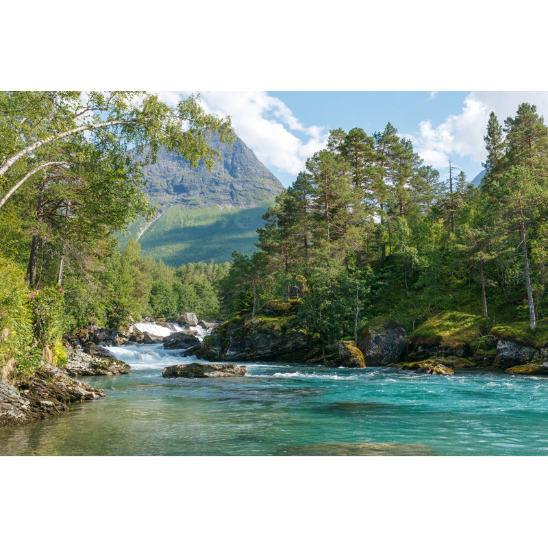 Mountain River, Norway by Paffy69 - Wrapped Canvas Print, 20cm H x 30cm W