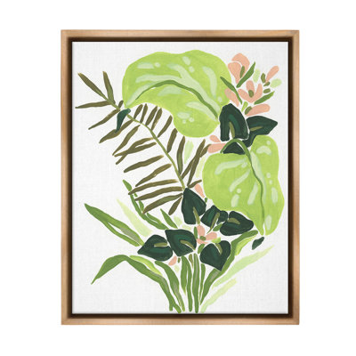 " Modern Jungle Leaves Floater Frame " by June Erica Vess