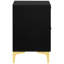Table de chevet glamour noire et dorée - Esthétique de rangement moderne à 2 tiroirs-2092332548