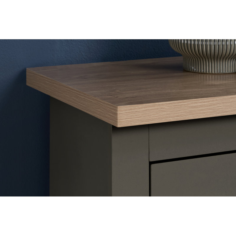 Napanoch 4 Drawer Chest, Dark Grey/Oak