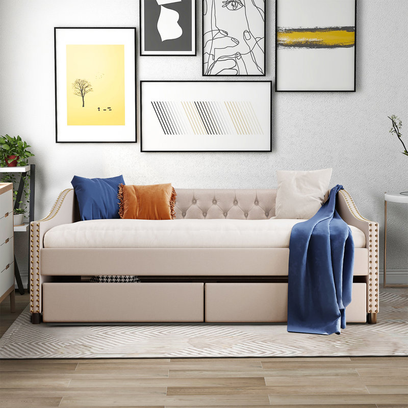 Lit de jour double Karl, Beige