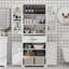 Armoire de rangement de salle de bain avec portes et tiroir, plusieurs espaces de rangement, tablette réglable-996616429