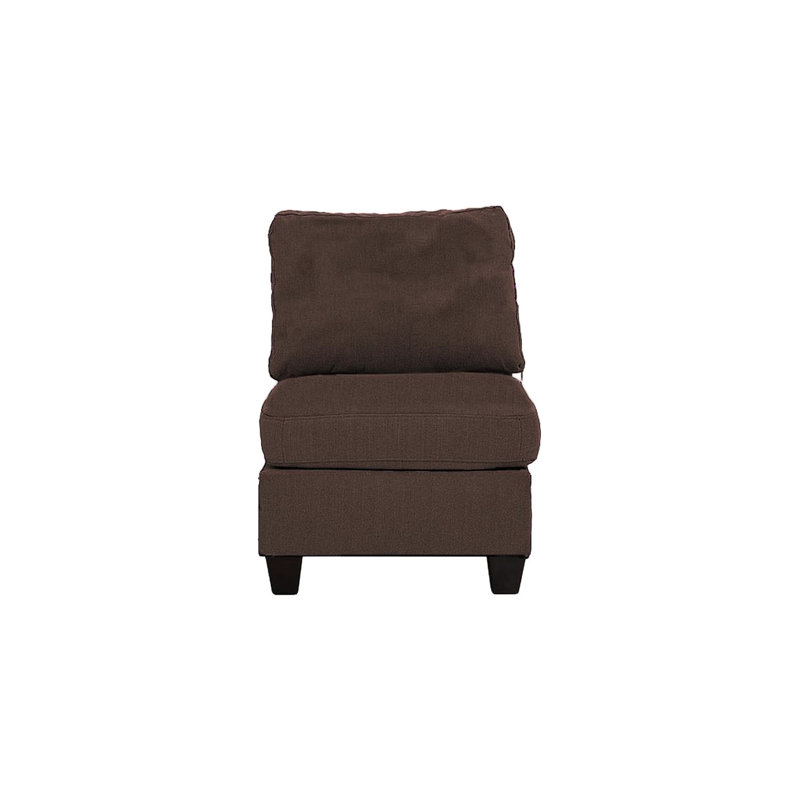 Chaise de salon contemporaine en tissu de café noir, pieds de dossier, Café