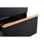 Meuble-lavabo mural moderne noir de 24 po avec lavabo en acrylique intégré, tiroirs à fermeture en douceur, finition mate tactile et rangement compact intégré