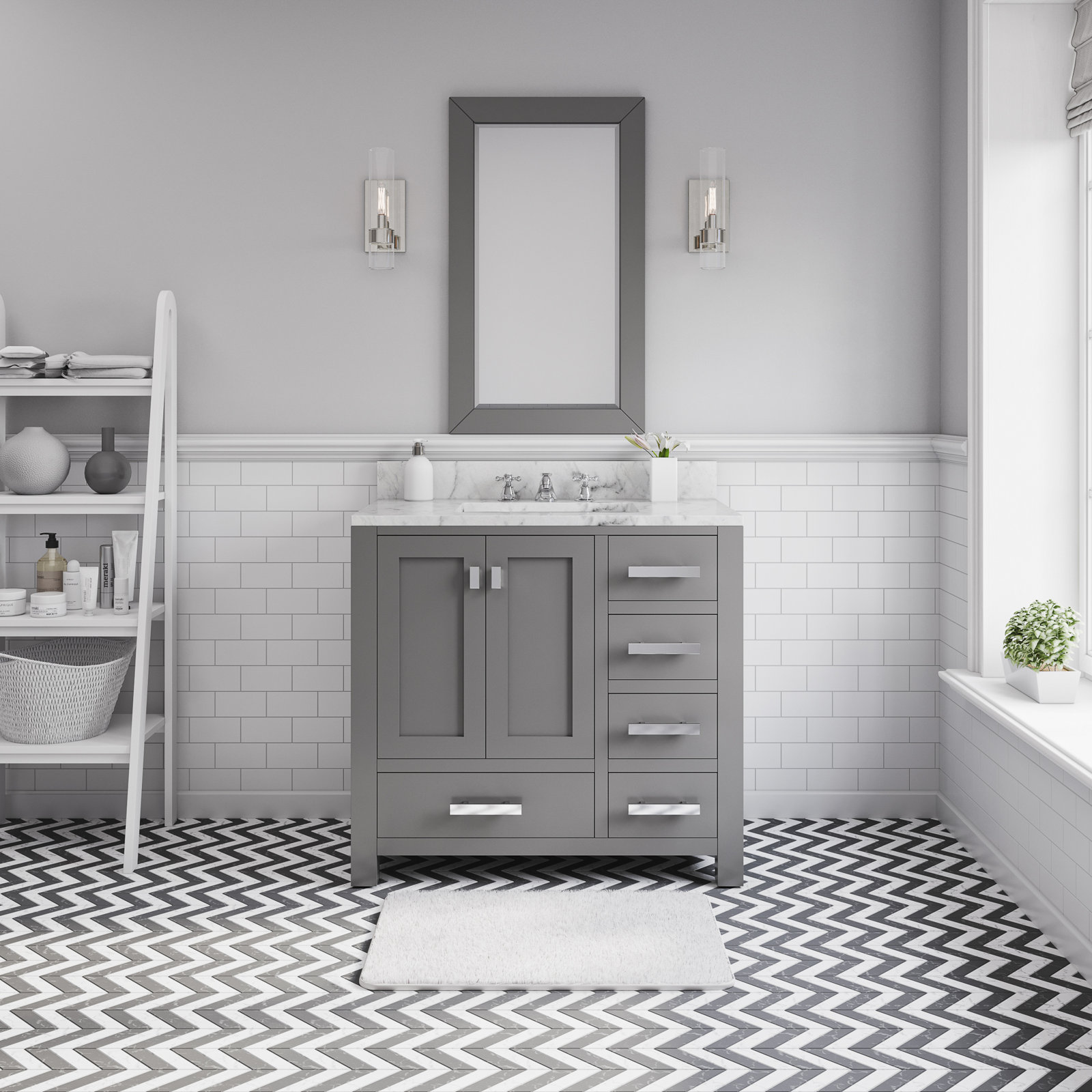 Steve 36'' Single Bathroom Vanity, Gray