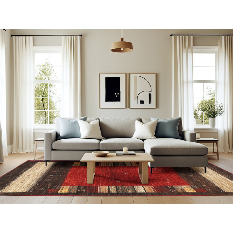 Tapis brun / rouge, Rectangle 6 pi x 9 pi