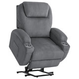 Corduroy Power Massage Recliner With Remote Angle Adjustment