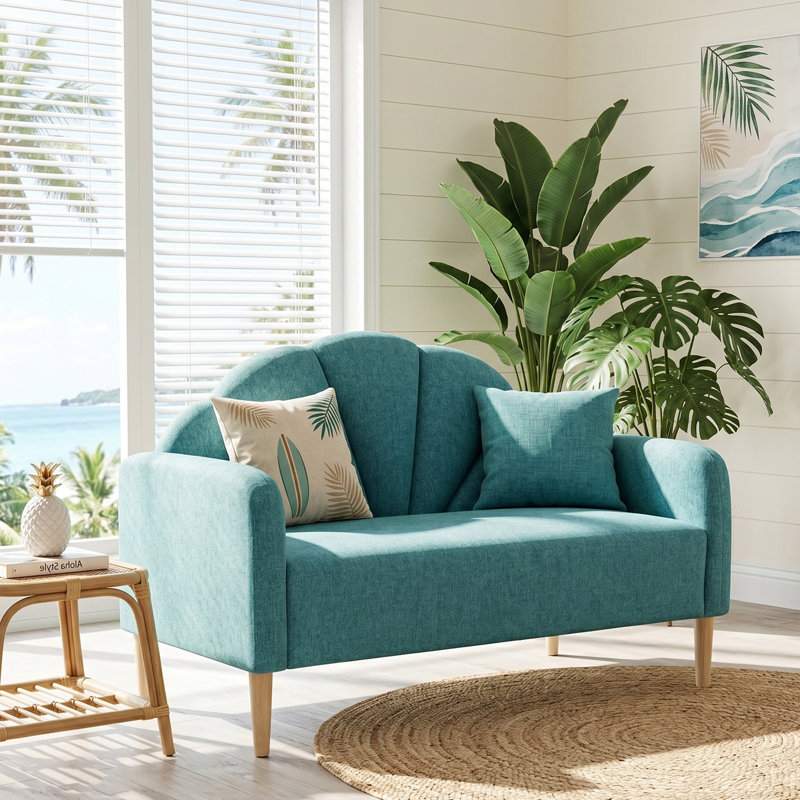 Billijo Solid and Manufactured Wood Standard Loveseat, Mint, 33.07" H x 49.6" W x 29.92" D