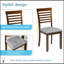 Ensemble de salle à manger 5 pièces moderne avec table rectangulaire en bois et 4 chaises rembourrées pour des repas élégants et confortables