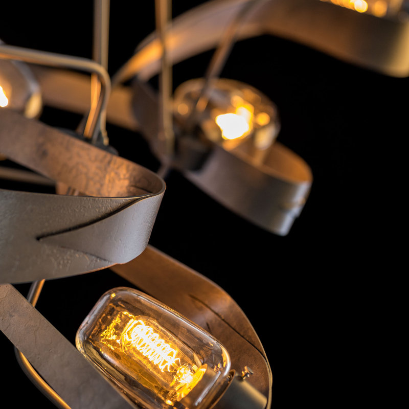 Graffiti 5 - Light Unique/Statement Modern Linear Chandelier, Dark Smoke, 33.8" - 43.5"