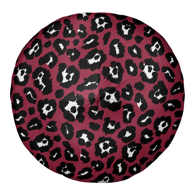 Housse et insert de coussin touffeté rond, H 30 po x l 30 po x P 4 po, Rouge / Noir / Blanc