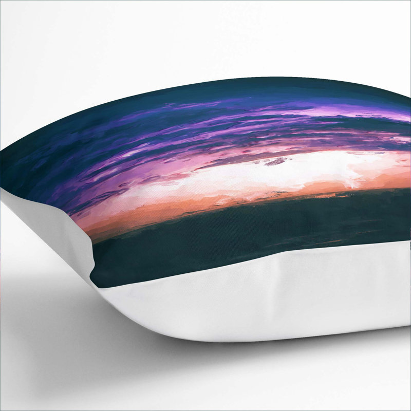 Lightning in the Caribbean in Abstract Cushion with Filling, 40cm H x 40cm W x 15cm D, White