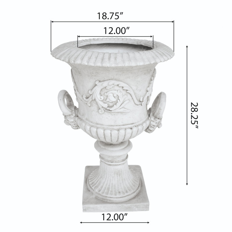 Pot à fleurs Giordano Calice Urne, 1, Blanc