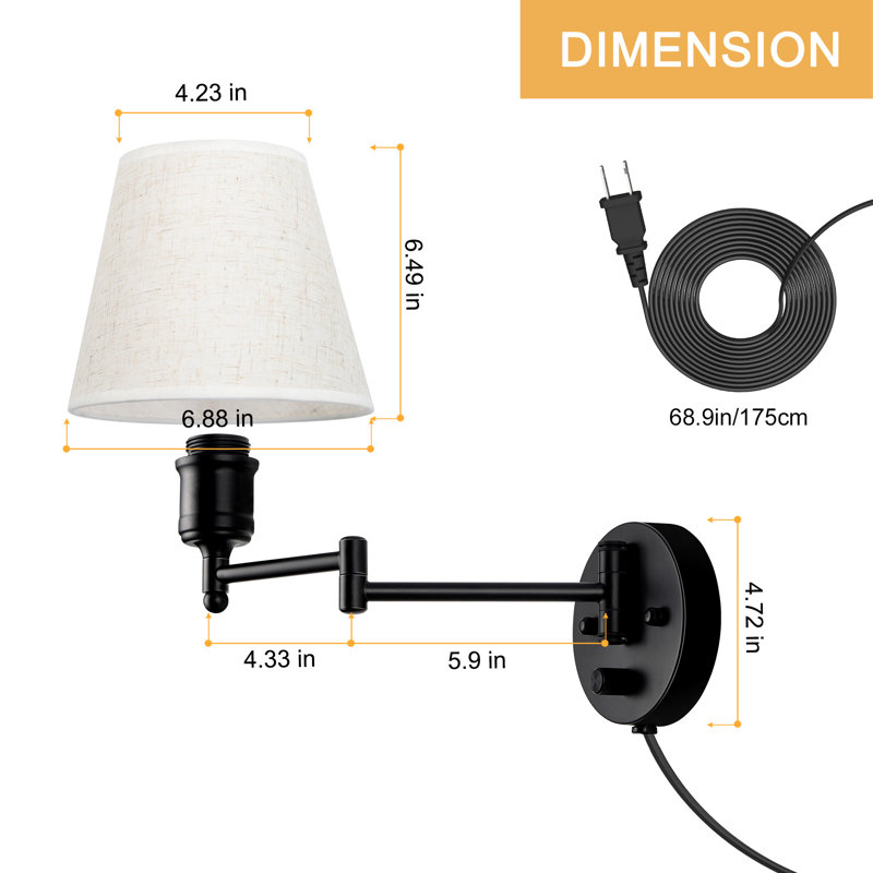 Swing Arm Sconce, White
