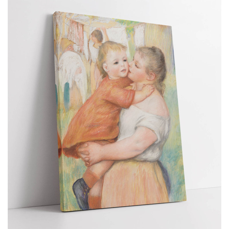 Laundress and Her Child (Aline and Pierre) c. 1886 Pierre-Auguste Renoir Canvas Wall Art Print Picture, 114.3cm H x 76.2cm W