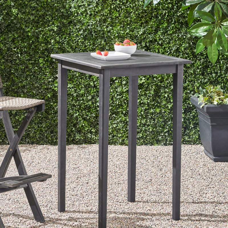 Table d'extérieur en gris foncé - bois, finition bois gris, facile à entretenir
