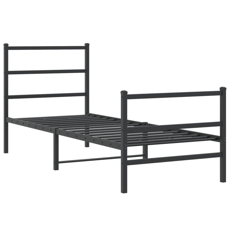 Ataman Metal Bed, Black, 33.5" x 81.5"