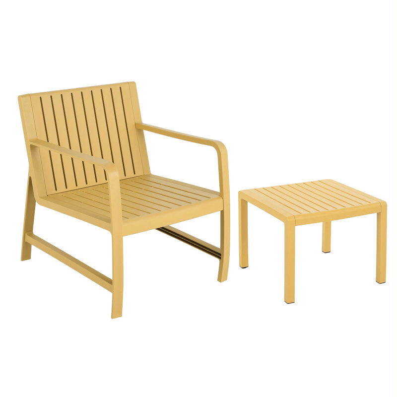 1 Chair And Coffee Table 2 - Piece Patio , All Weather , Waterproof, 10 Minute Assembly, Suitable For Poolside Lounging Frame, Quick Assembly Morning