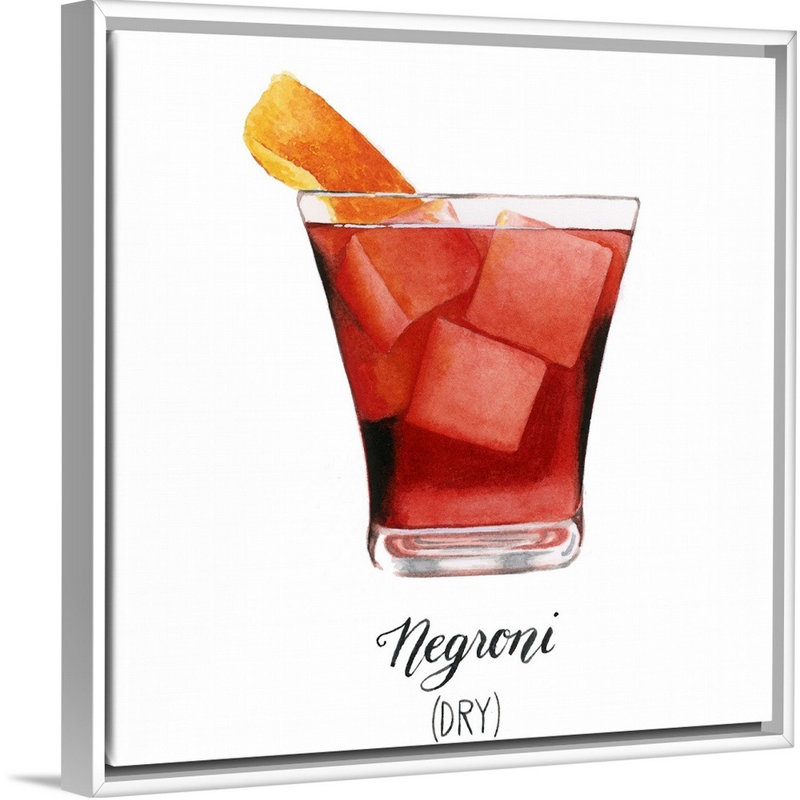 Classic Happy Hour IV - reproduction d'art sur toile, Cadre flottant blanc, H 31,7 po x l 31,7 po x P 1,75 po