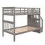 Lit superposé simple au-dessus de simple avec rangement et barrière de sécurité pour chambre à coucher, dortoir-1666886389