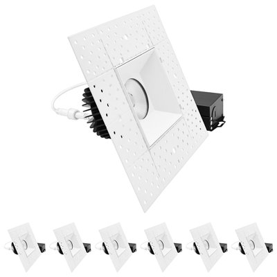 Projecteur encastré sans cadre à DEL 4 pouces avec Jbox, Twist N 'Lock, 5CCT, 15W, 1000LM, CRI90, faisceau à 38 °, intensité variable, homologué IC, étanche Wet, par Luxlte