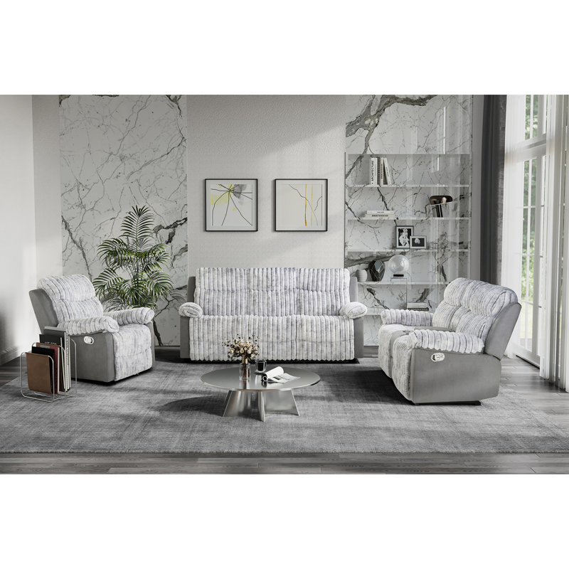 Gris avec inclinaison manuelle, 3, rembourrage en mousse mi-ferme et en fibres, tissu, Gris